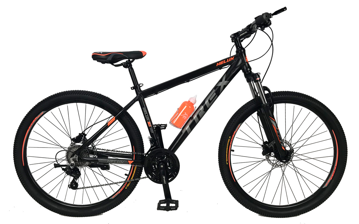 Фотография Велосипед Trex Helux 27,5" 2021, размер М, Черно-оранжевый